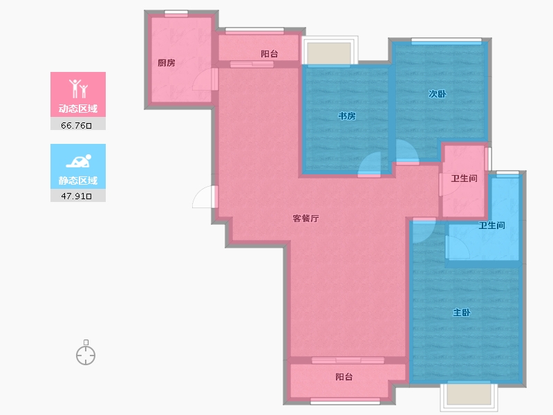 陕西省-咸阳市-杨凌凤起上院-101.53-户型库-动静分区