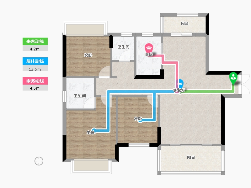 湖南省-常德市-石门六合清华圆-94.29-户型库-动静线