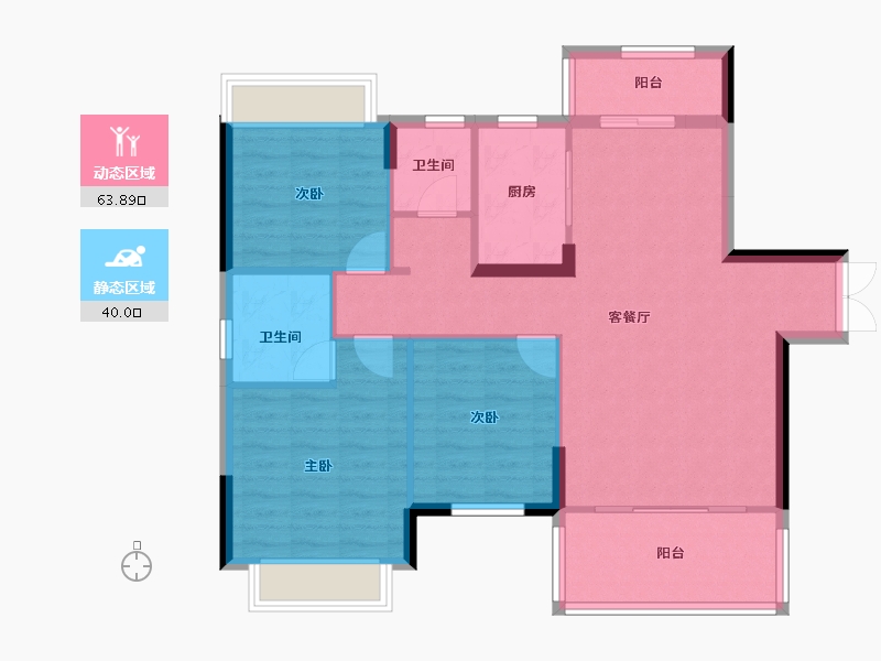 湖南省-常德市-石门六合清华圆-94.29-户型库-动静分区