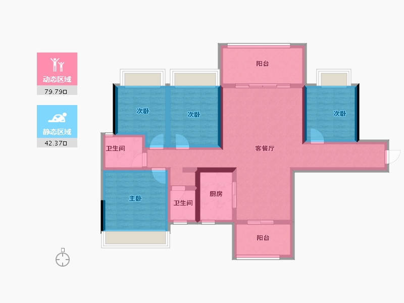 湖南省-永州市-徐福天誉-107.49-户型库-动静分区