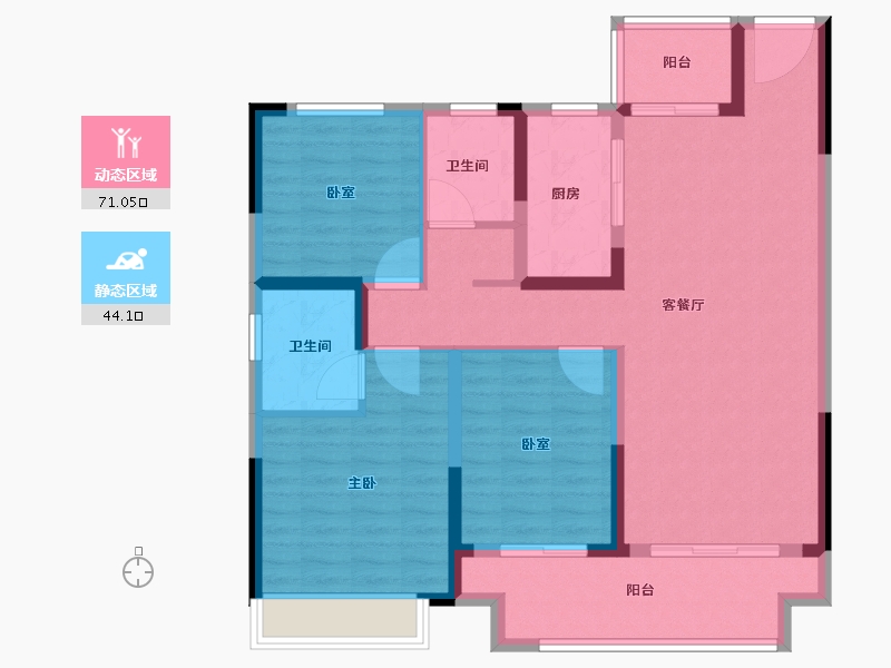 河南省-驻马店市-金科君悦公馆-103.20-户型库-动静分区