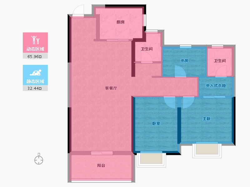 甘肃省-陇南市-鸿迪城上城-88.00-户型库-动静分区