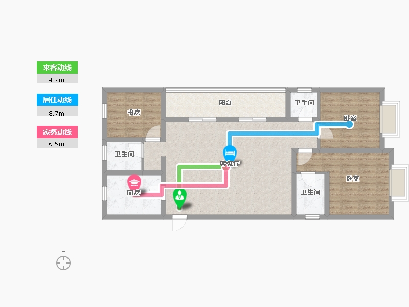 甘肃省-陇南市-华昌江南府-94.21-户型库-动静线