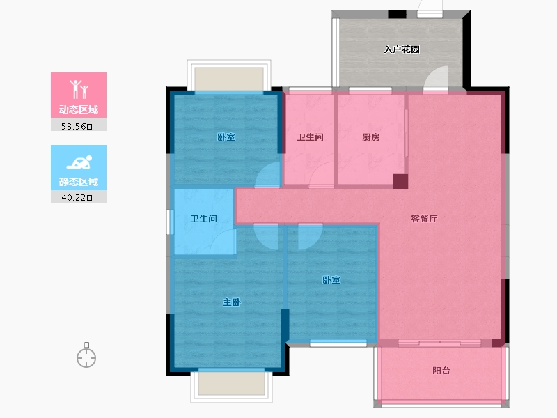 广西壮族自治区-玉林市-新润悦府-93.65-户型库-动静分区