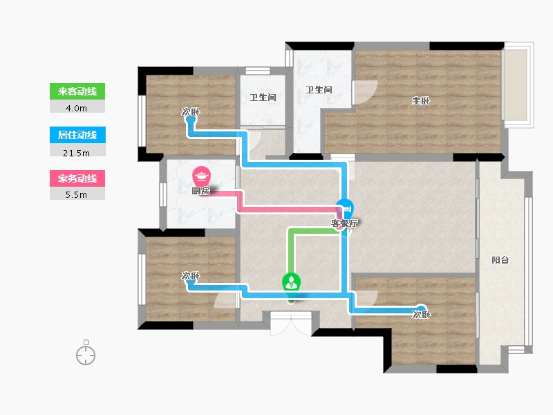 浙江省-嘉兴市-新西塘孔雀城悦珑湾-122.00-户型库-动静线