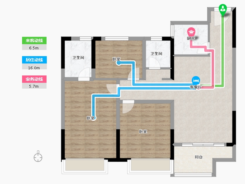 河南省-驻马店市-金科君悦公馆-94.46-户型库-动静线