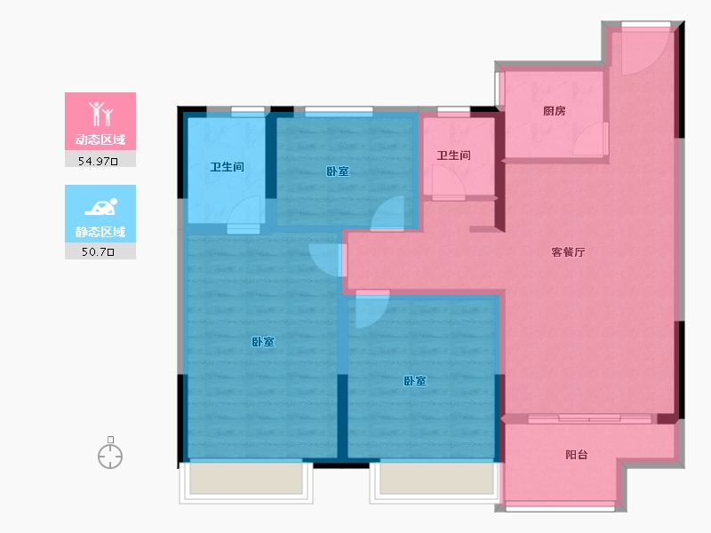 河南省-驻马店市-金科君悦公馆-94.46-户型库-动静分区