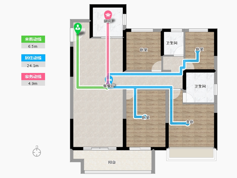 河南省-驻马店市-金科君悦公馆-111.87-户型库-动静线