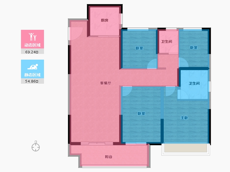 河南省-驻马店市-金科君悦公馆-111.87-户型库-动静分区