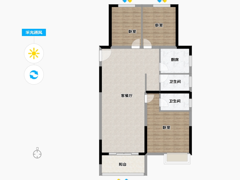 河南省-驻马店市-金科君悦公馆-108.06-户型库-采光通风