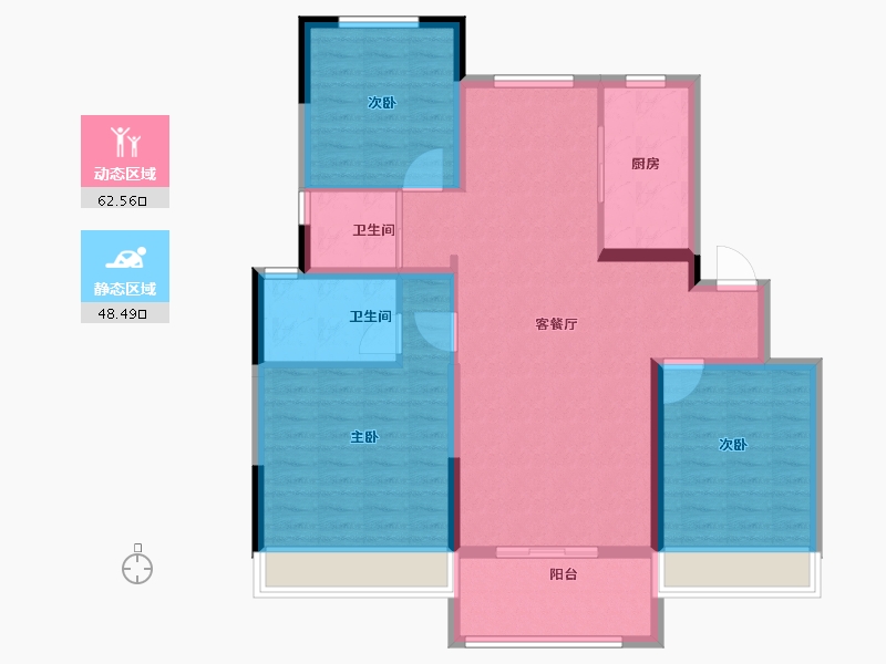 河南省-周口市-沈丘碧桂园二期·星钻-100.00-户型库-动静分区