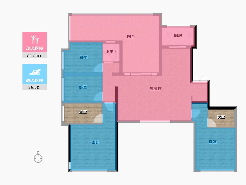 云南省-楚雄彝族自治州-格林緑城-136.00-户型库-动静分区