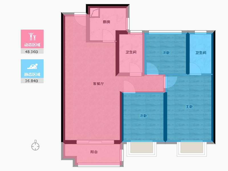 甘肃省-兰州市-惠民三期-81.30-户型库-动静分区