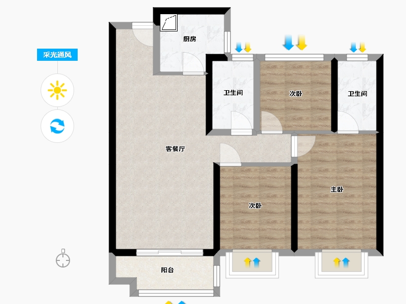 甘肃省-兰州市-惠民三期-81.30-户型库-采光通风