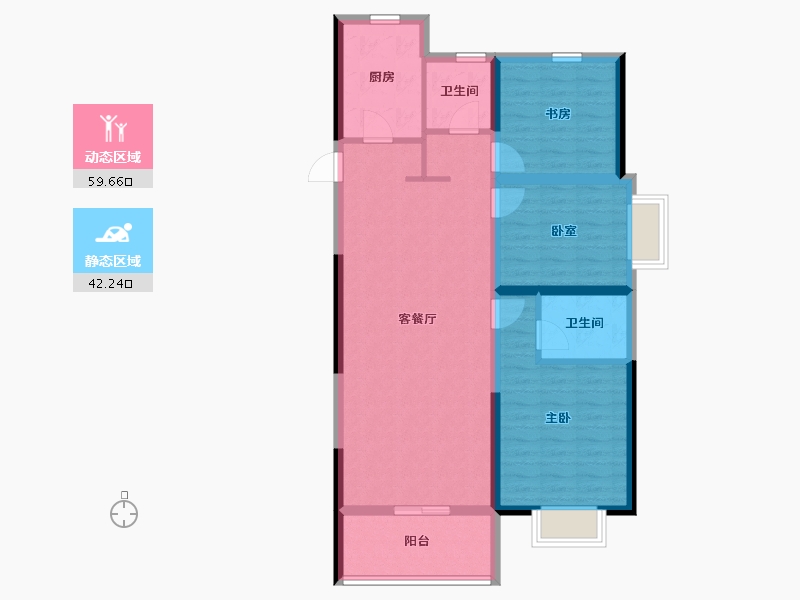 甘肃省-陇南市-鸿迪城上城-91.20-户型库-动静分区