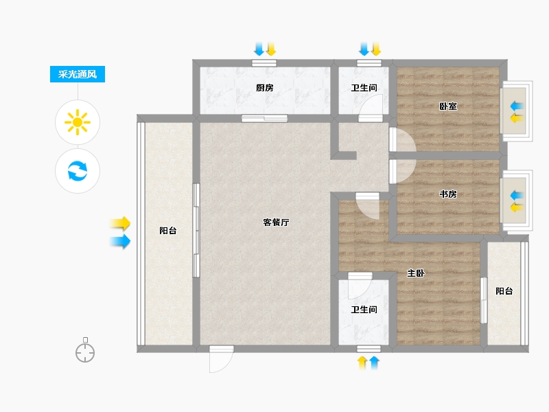 甘肃省-陇南市-华昌江南府-95.88-户型库-采光通风