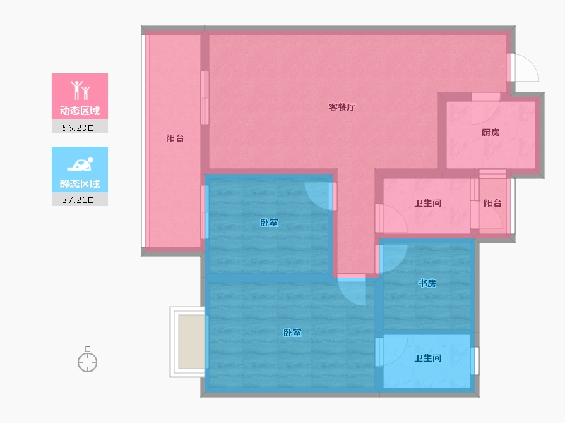 甘肃省-陇南市-华昌江南府-82.25-户型库-动静分区