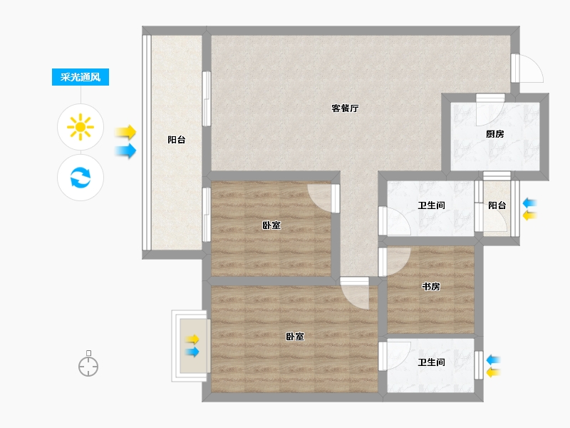 甘肃省-陇南市-华昌江南府-82.25-户型库-采光通风