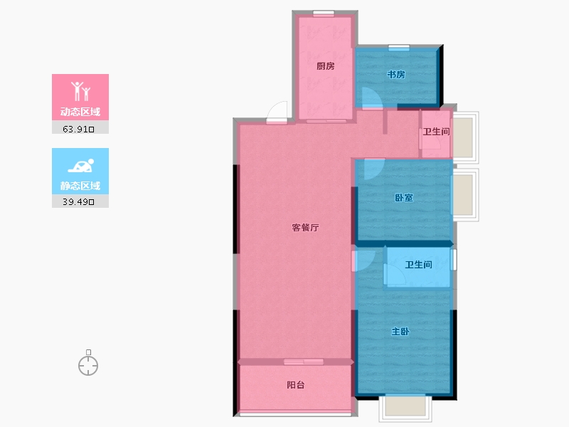 甘肃省-陇南市-鸿迪城上城-92.94-户型库-动静分区