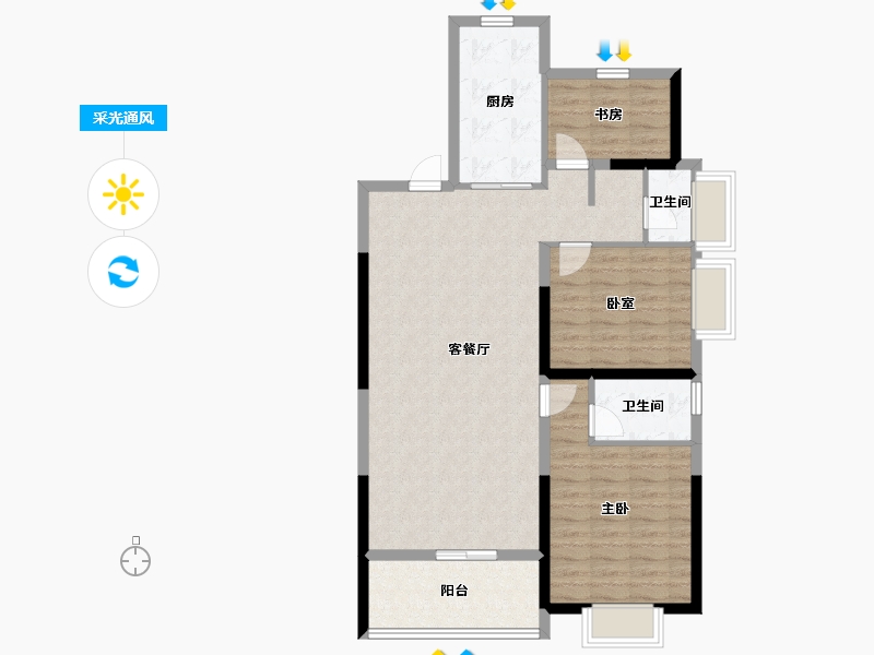 甘肃省-陇南市-鸿迪城上城-92.94-户型库-采光通风