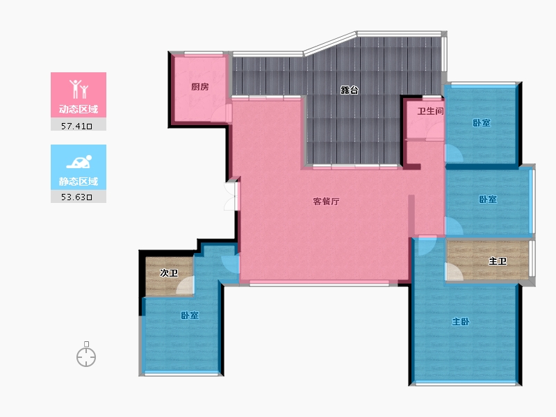 云南省-楚雄彝族自治州-格林緑城-136.00-户型库-动静分区