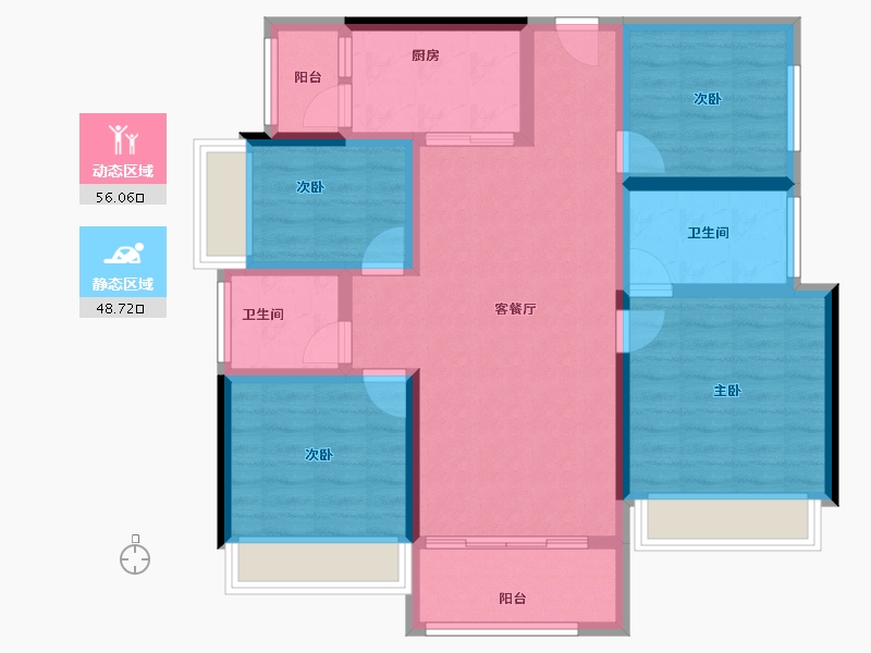 广东省-肇庆市-美轮·锦绣春江花园-92.53-户型库-动静分区