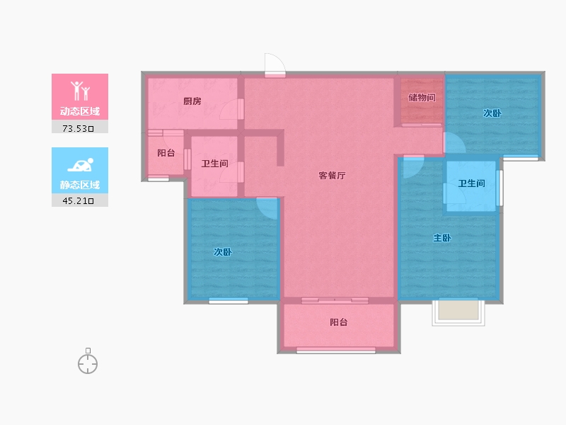 河南省-安阳市-新城国际六期东湖-106.04-户型库-动静分区