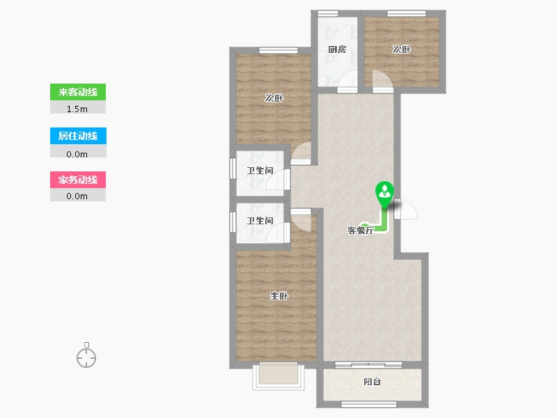 陕西省-咸阳市-华宇·壹号公馆-83.95-户型库-动静线