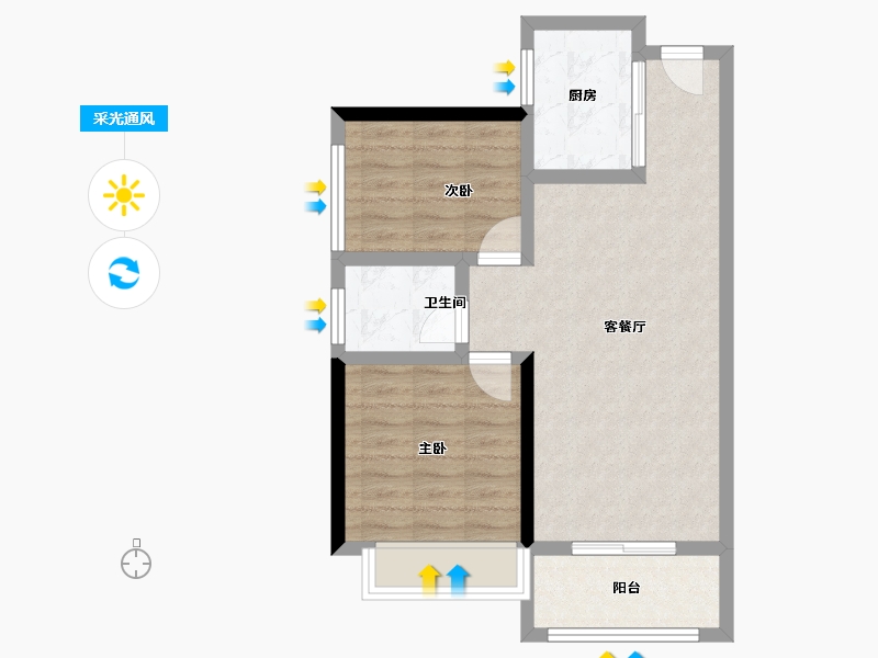 广东省-肇庆市-美轮·锦绣春江花园-61.77-户型库-采光通风