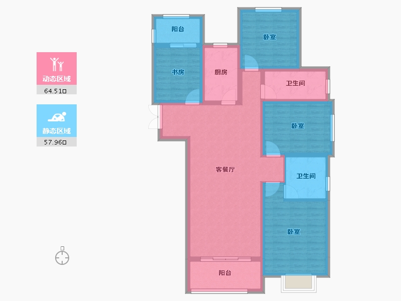 陕西省-安康市-城投公园中央-109.05-户型库-动静分区