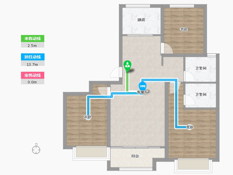 河北省-沧州市-御湖上院-88.86-户型库-动静线