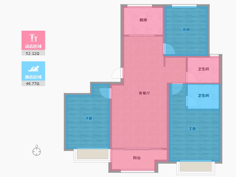 河北省-沧州市-御湖上院-88.86-户型库-动静分区