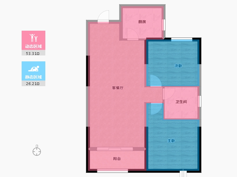 河北省-邯郸市-荣科金水苑-71.58-户型库-动静分区