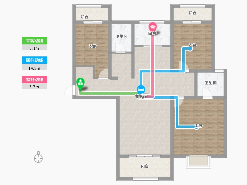 河南省-安阳市-新城国际六期东湖-109.66-户型库-动静线