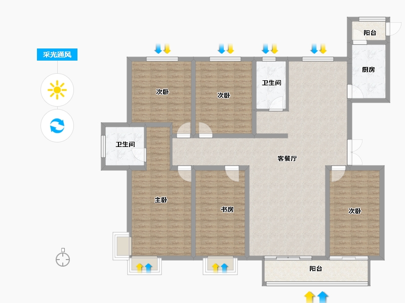 河北省-沧州市-御河新城-161.58-户型库-采光通风