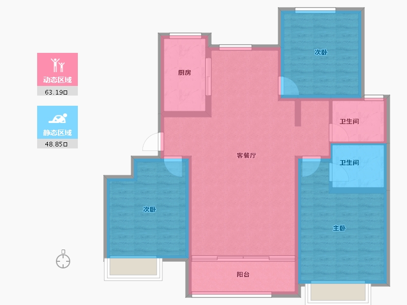 河北省-沧州市-御湖上院-100.76-户型库-动静分区