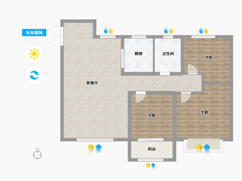 山东省-滨州市-秦皇壹号-101.60-户型库-采光通风