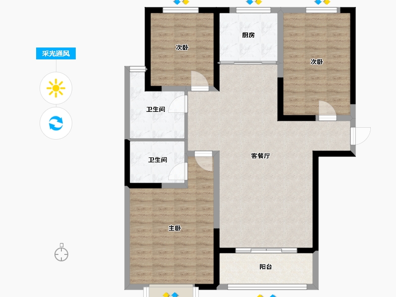 山东省-菏泽市-城投光明里-101.26-户型库-采光通风