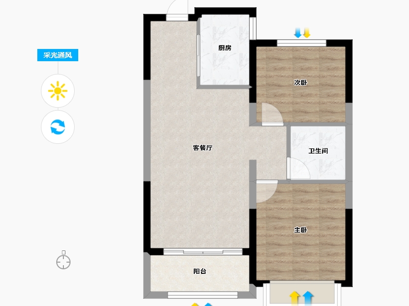 甘肃省-定西市-绿洲定西府-63.48-户型库-采光通风