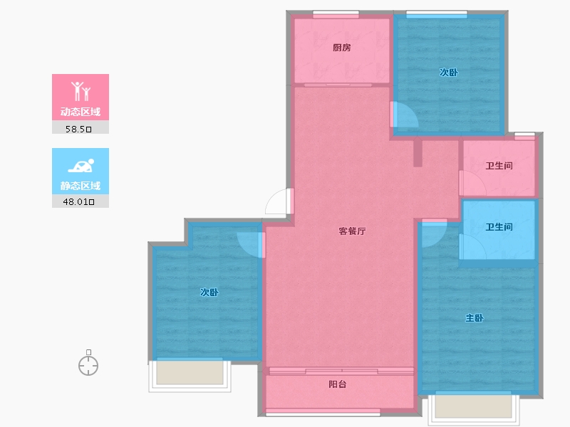 河北省-沧州市-御湖上院-95.96-户型库-动静分区