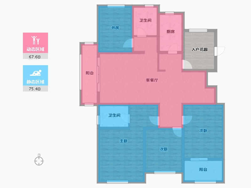 河南省-安阳市-新城国际六期东湖-135.40-户型库-动静分区