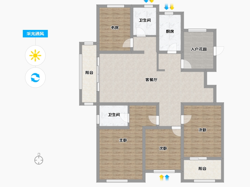 河南省-安阳市-新城国际六期东湖-135.40-户型库-采光通风