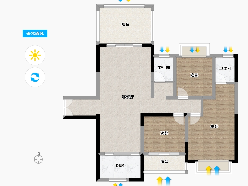 湖南省-邵阳市-振羽首府-120.00-户型库-采光通风