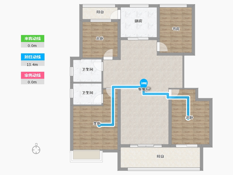 四川省-宜宾市-景阳挺秀·咏梅-126.54-户型库-动静线