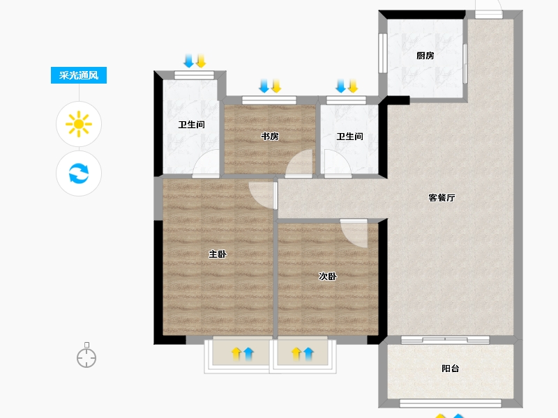 福建省-三明市-中洲郡-80.67-户型库-采光通风