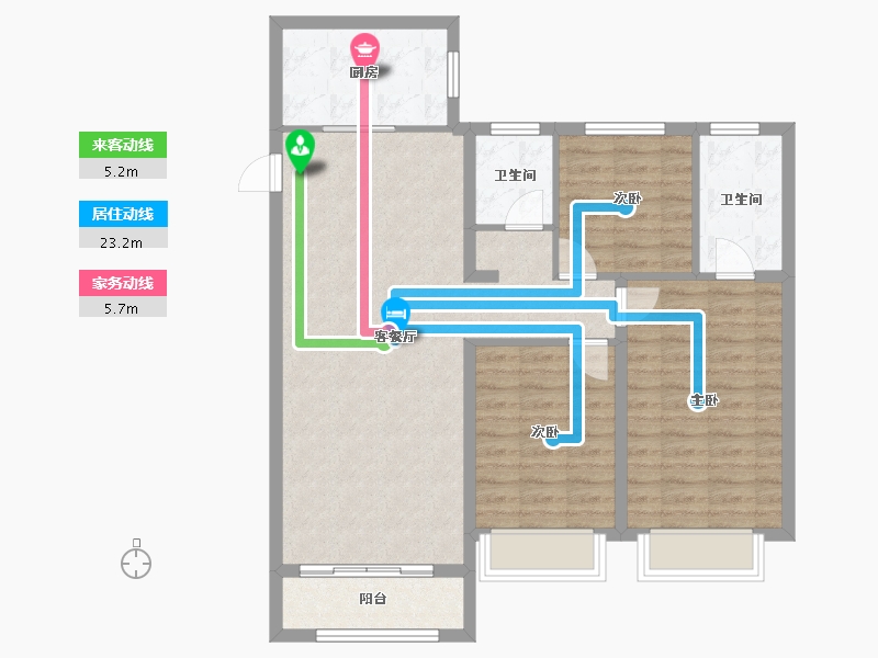 甘肃省-定西市-绿洲定西府-94.58-户型库-动静线