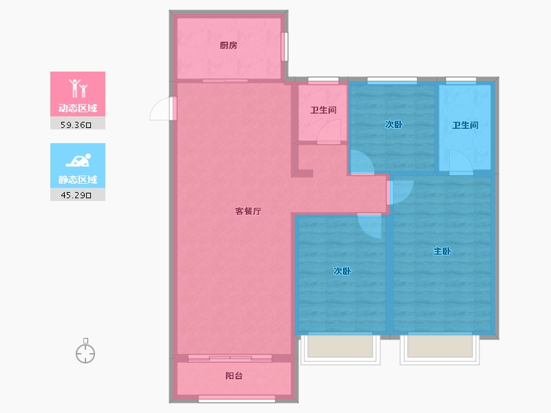 甘肃省-定西市-绿洲定西府-94.58-户型库-动静分区