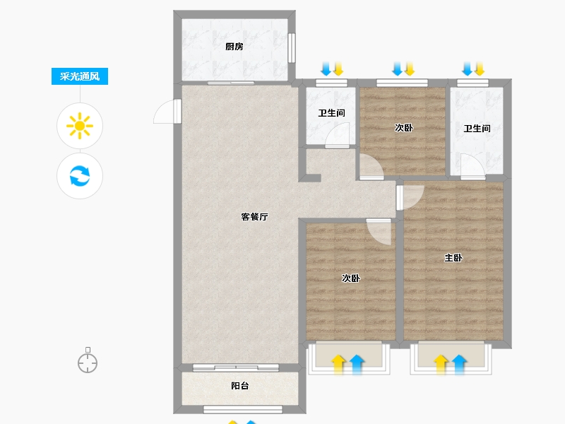 甘肃省-定西市-绿洲定西府-94.58-户型库-采光通风