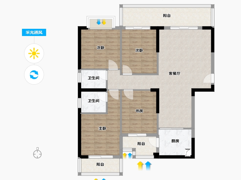 广西壮族自治区-南宁市-建苑小区-105.04-户型库-采光通风