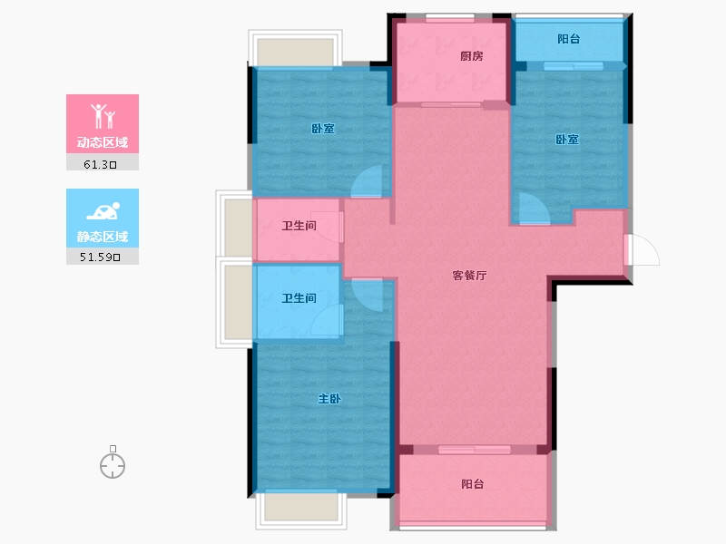 湖北省-黄冈市-中昊·河阅-102.40-户型库-动静分区